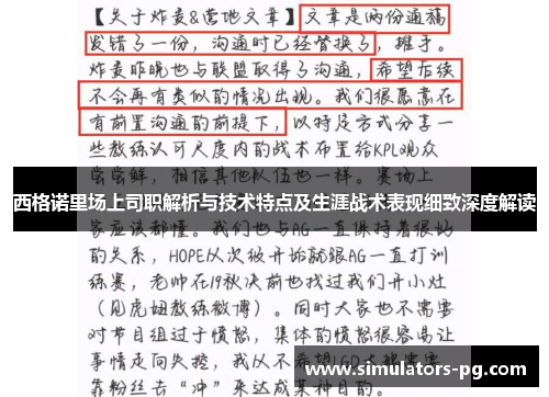 西格诺里场上司职解析与技术特点及生涯战术表现细致深度解读